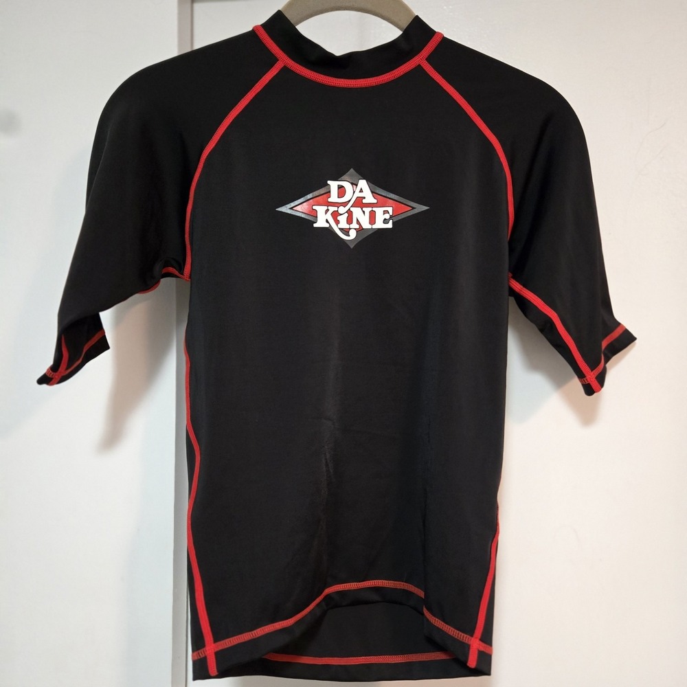 NEW Dakine Youth Boy's H2O S/S Loose‎ Fit Rashguard Swim T-Shirt Size L Black